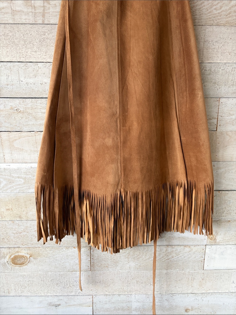 Genuine Leather fringed wrap skirt - Picture 3 of 10